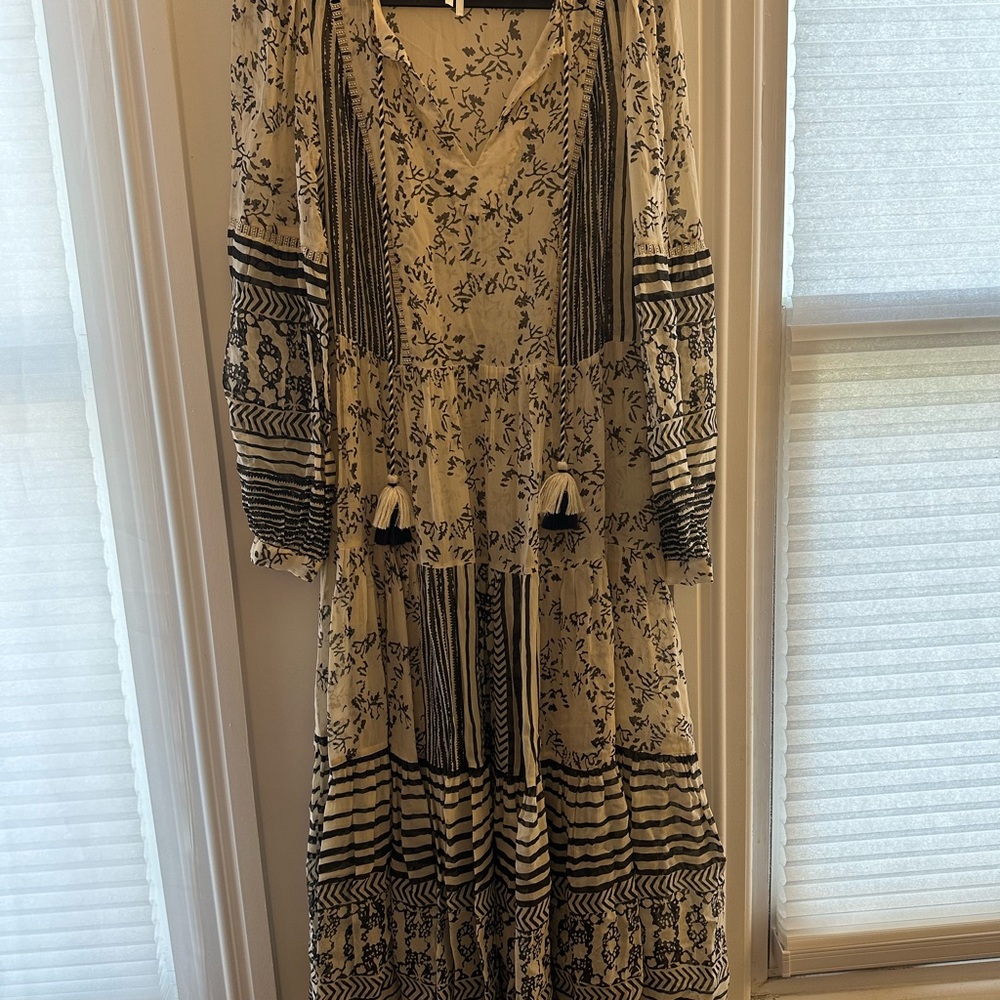 Elegant Black and White Floral Dress